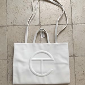 Telfar Large White Shopping Bag
